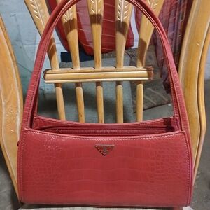 Prada Red Crocodile Pattern Shoulder Bag